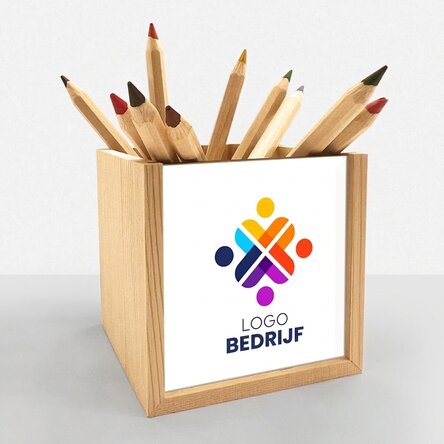 Potloodhouder met logo op maat