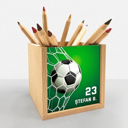 Potloodhouder met naam - Voetbal