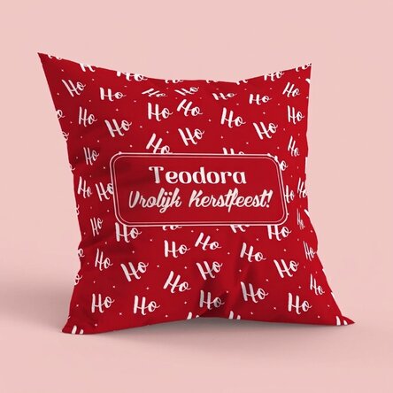 Gepersonaliseerd kussen met tekst, groot formaat - HoHoHo