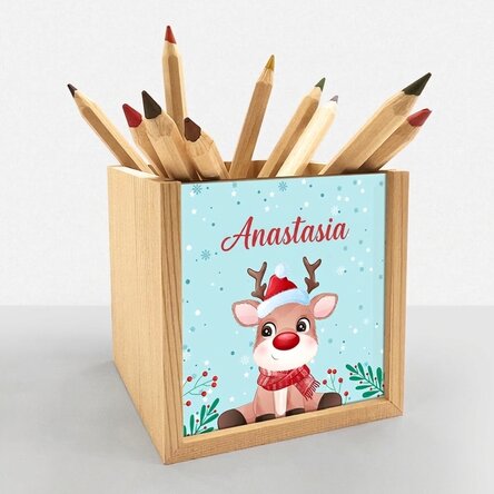 Gepersonaliseerde potloodhouder met tekst - Winter time