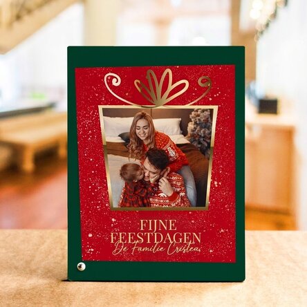 Gepersonaliseerde fotolijst voor op het bureau met foto en tekst - Kerstcadeau