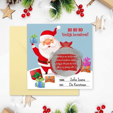 Gepersonaliseerde kraskaart met tekst - Kerstcadeau