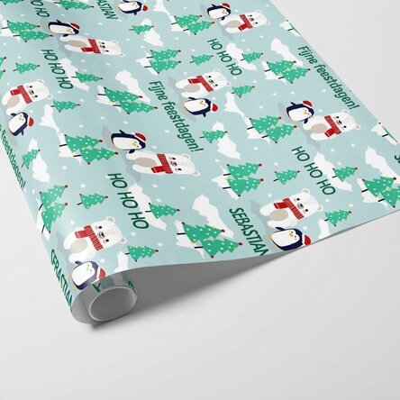 Gepersonaliseerd cadeaupapier met tekst voor kinderen - Kerstmis
