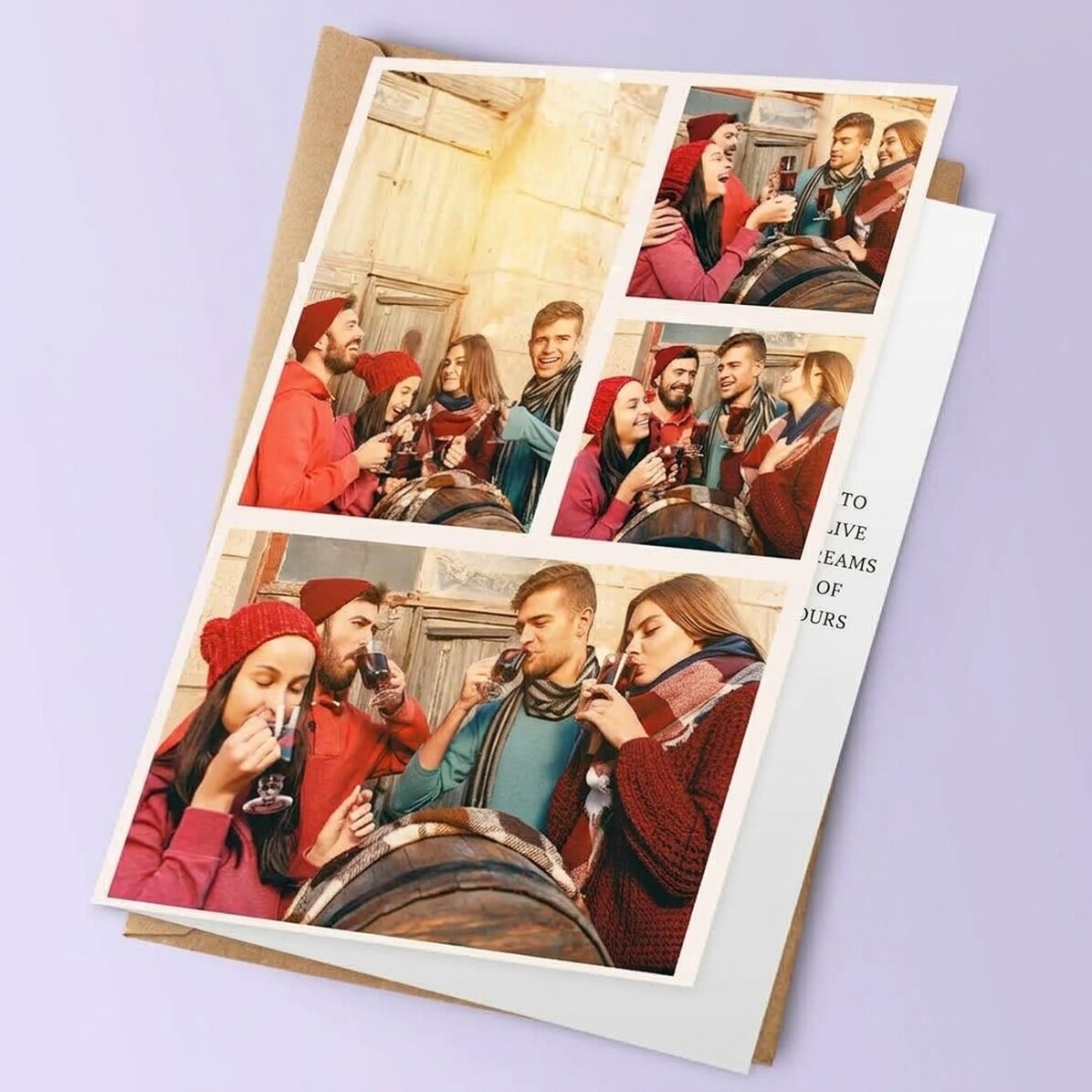 Gepersonaliseerde wenskaart met 4 foto