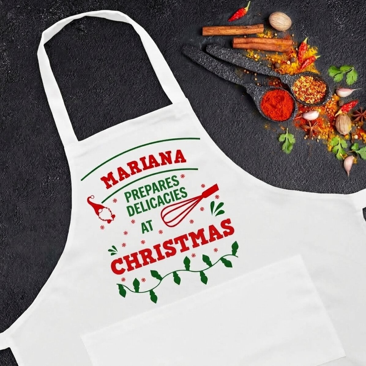 Gepersonaliseerd setje met tekst - Kerst in de keuken