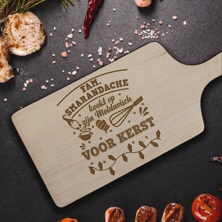Gepersonaliseerde snijplank met tekst - Kerstmis in de keuken