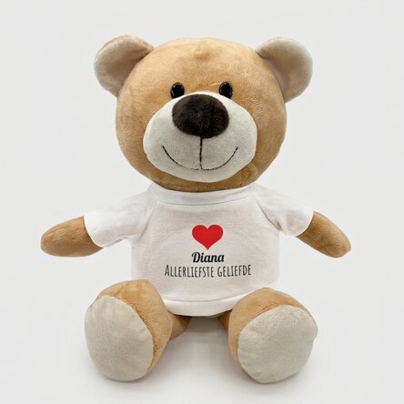 Plus een gepersonaliseerd beertje met tekst - Hartje