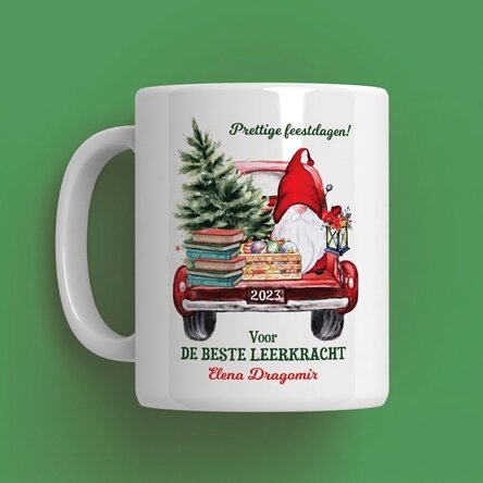 Gepersonaliseerde mok met tekst – Kerstmodel voor leraren / kleuterleerkrachten