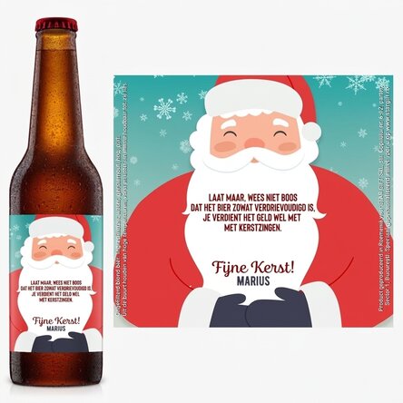 Bier met gepersonaliseerde tekst - Kerstman