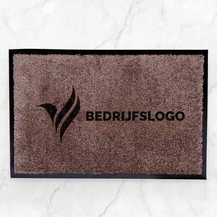 Op maat gemaakte deurmat voor binnenshuis met logo