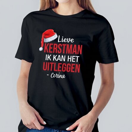 Katoenen T-shirt met gepersonaliseerde tekst - Dear Santa
