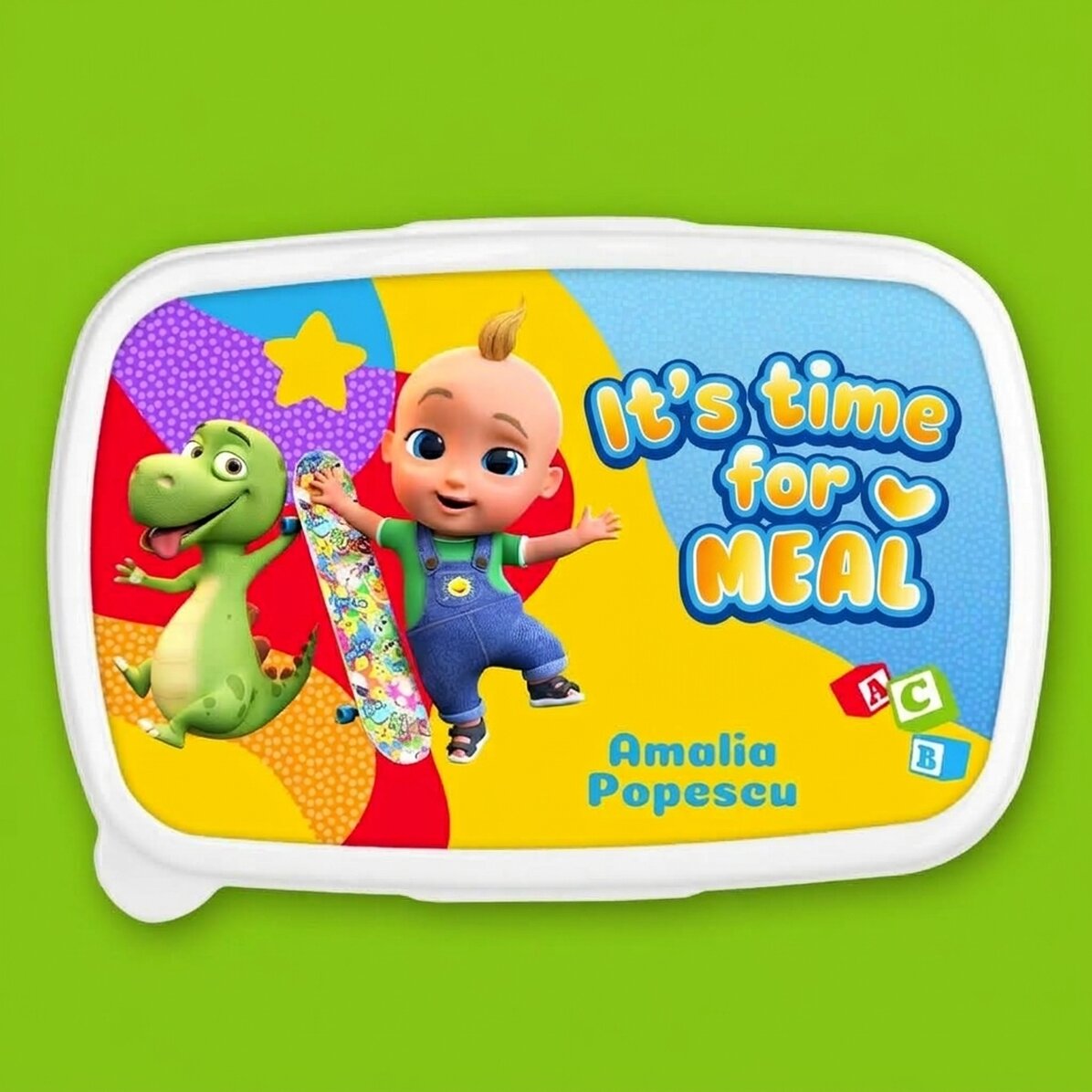 Lunchbox, op maat gemaakte lunchbox met naam - Tijd voor de maaltijd met TraLaLa