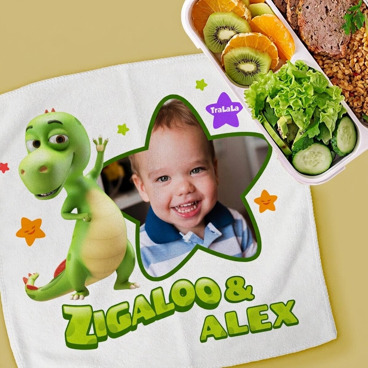 Gepersonaliseerde handdoek met naam en foto - Ik en Zigaloo