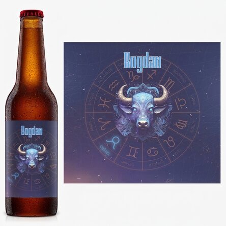 Bier met naam en sterrenbeeld - Stier