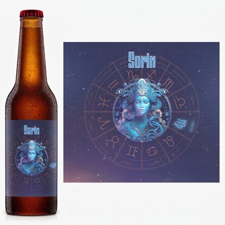 Bier met naam en sterrenbeeld - Maagd