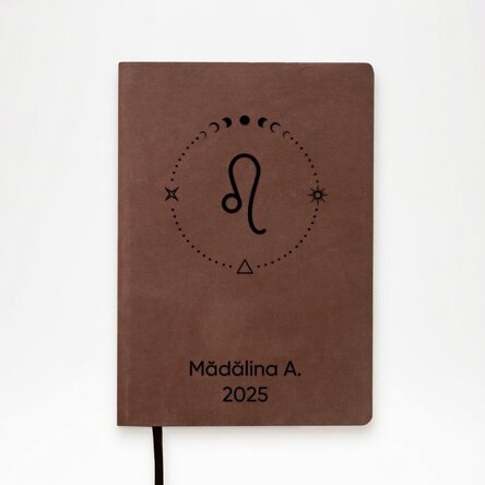 Gepersonaliseerde leren agenda met tekst en het sterrenbeeld Leeuw