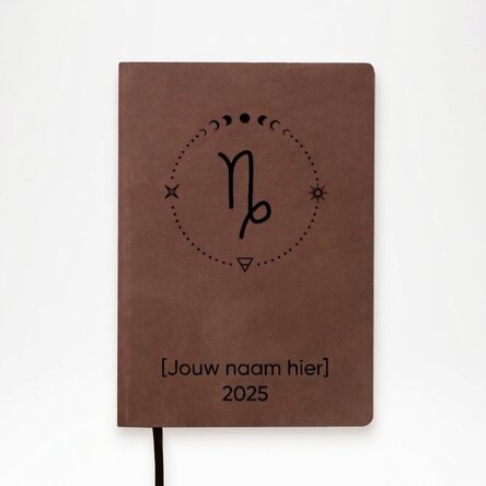 Gepersonaliseerde leren agenda met tekst en het sterrenbeeld Steenbok