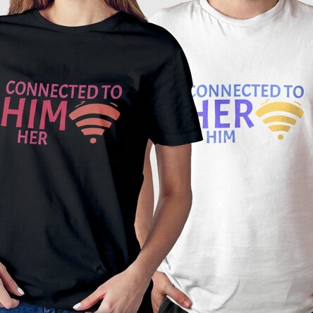 Custom cotton T-shirt with text - Connected to