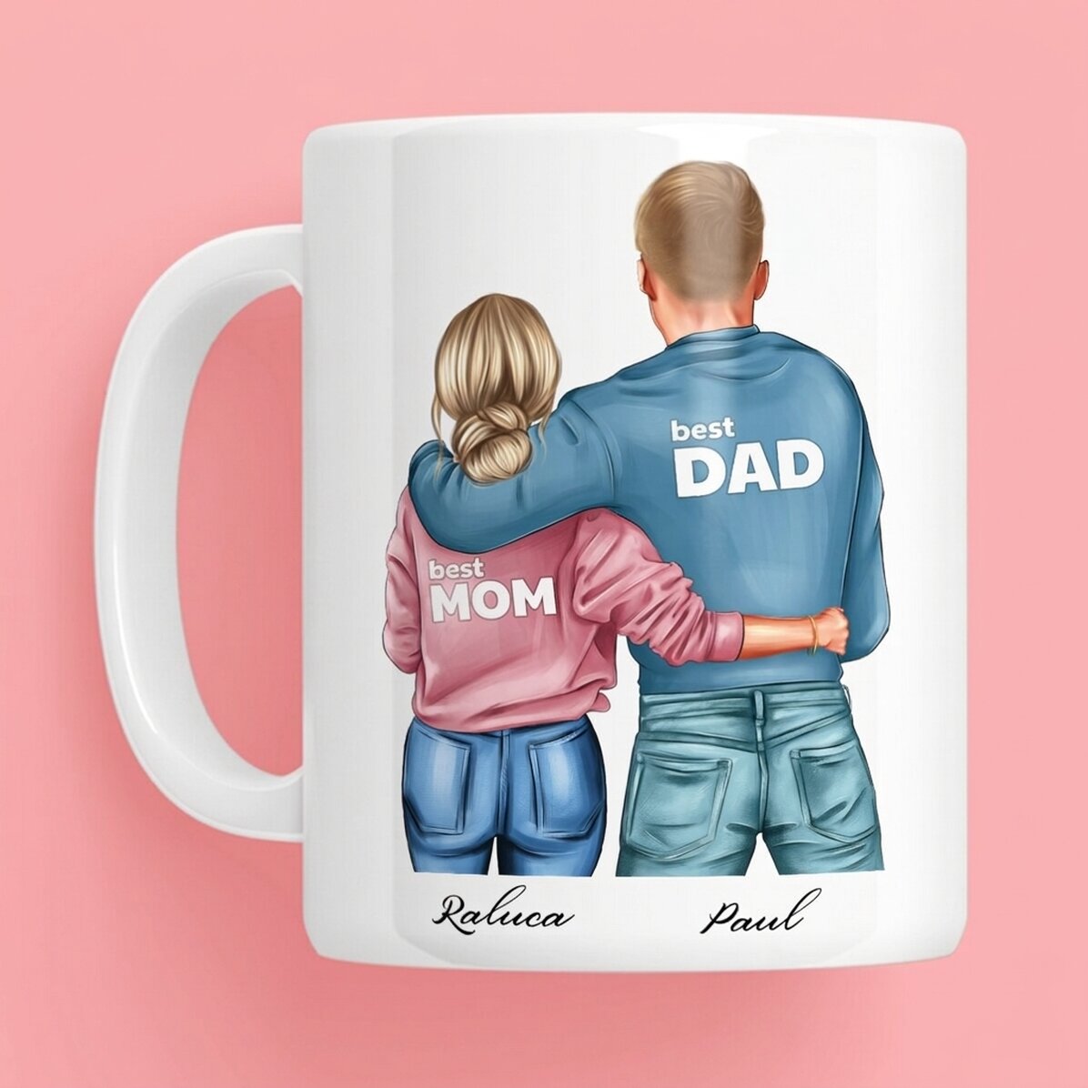 Gepersonaliseerde beker met naam - Mom & Dad