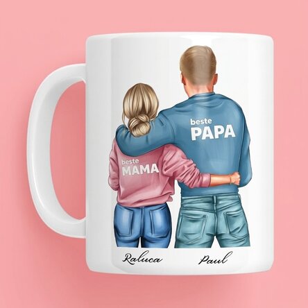 Gepersonaliseerde mok met naam - Mom & Dad