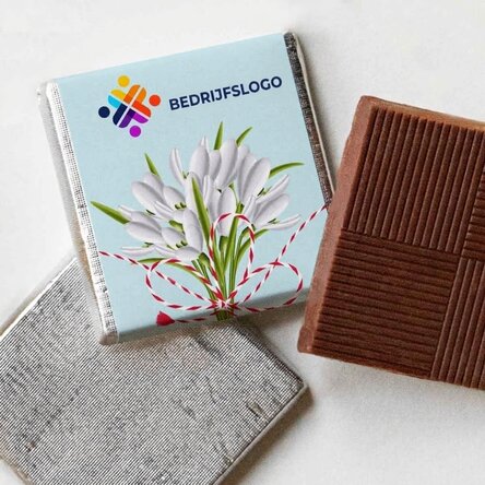 Gepersonaliseerde mini-chocolade met logo en tekst - Sneeuwklokjes