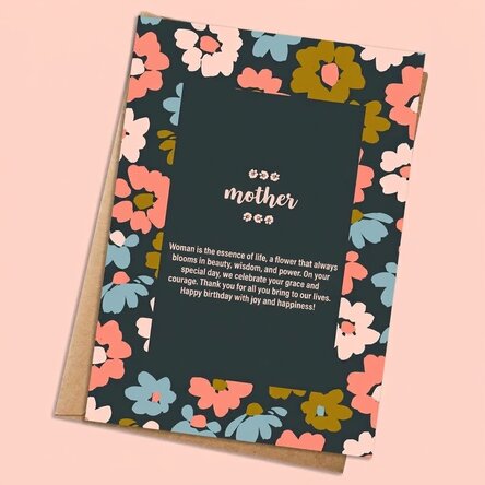 Personalised card with text - Cute flowers
