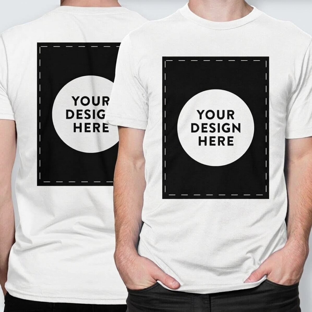Katoenen T-shirt, gepersonaliseerd met jouw ontwerp aan beide kanten