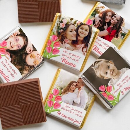 Gepersonaliseerde mini-chocolade met foto en boodschap - Lalele