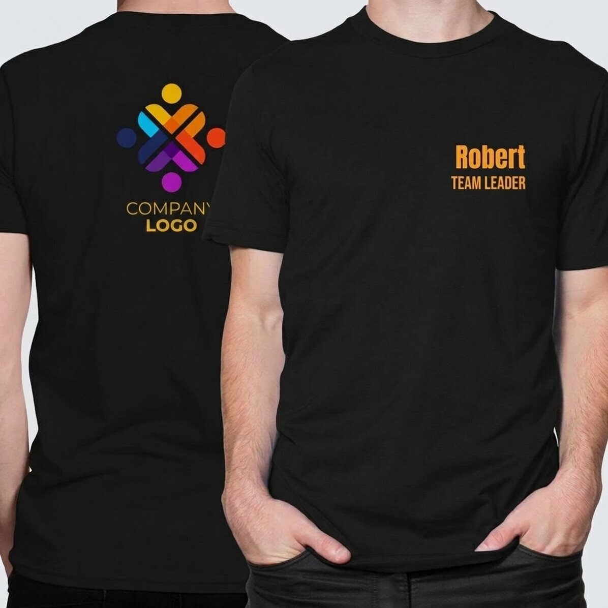 Katoenen T-shirt met tekst en logo op de voor- en achterkant