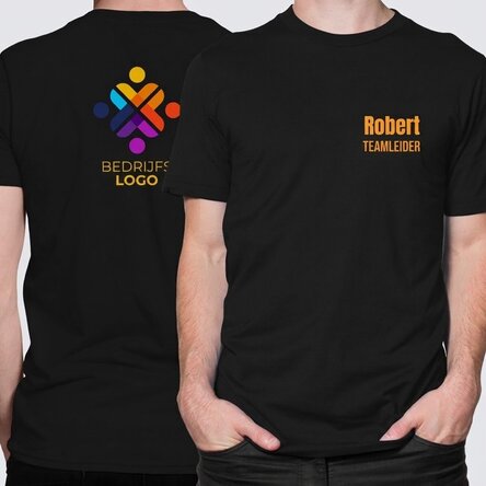 Katoenen T-shirt met tekst en logo op de voor- en achterkant