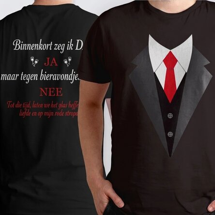 Gepersonaliseerd katoenen T-shirt met tekst aan de voor- en achterkant - Ginere