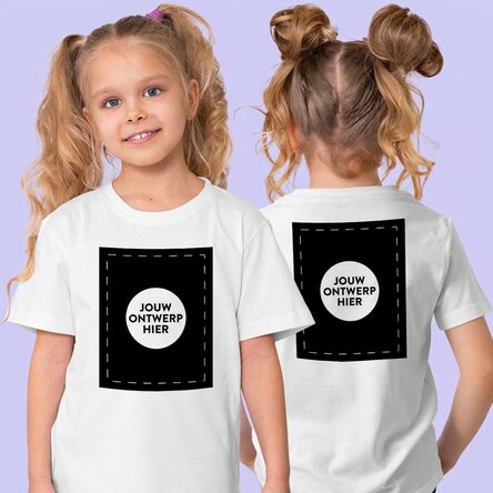 Katoenen T-shirt voor meisjes, gepersonaliseerd – achterkant met jouw ontwerp