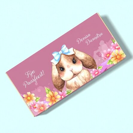 Chocolade met persoonlijke tekst - Cute Bunny