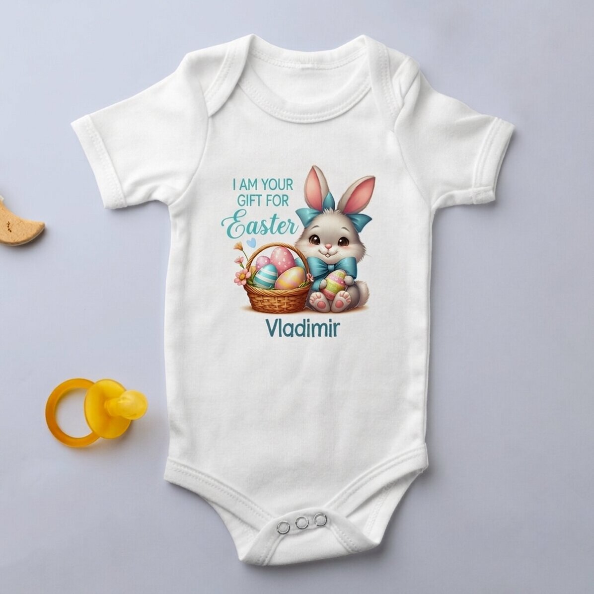Gepersonaliseerd rompertje voor kinderen met tekst - Paasgeschenk, Baby Boy