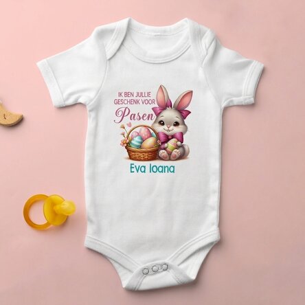 Body voor kinderen, gepersonaliseerd met naam - Paasgeschenk, Babymeisje