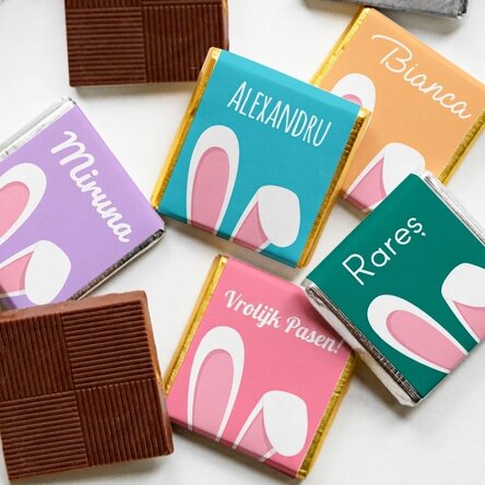 Gepersonaliseerde mini-chocolade met naam - Bunny