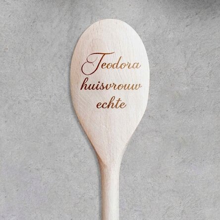 Houten lepel met gepersonaliseerde tekst - Gospodina