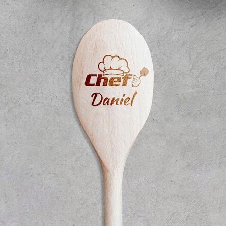 Gepersonaliseerde houten lepel - Chef Bucatar