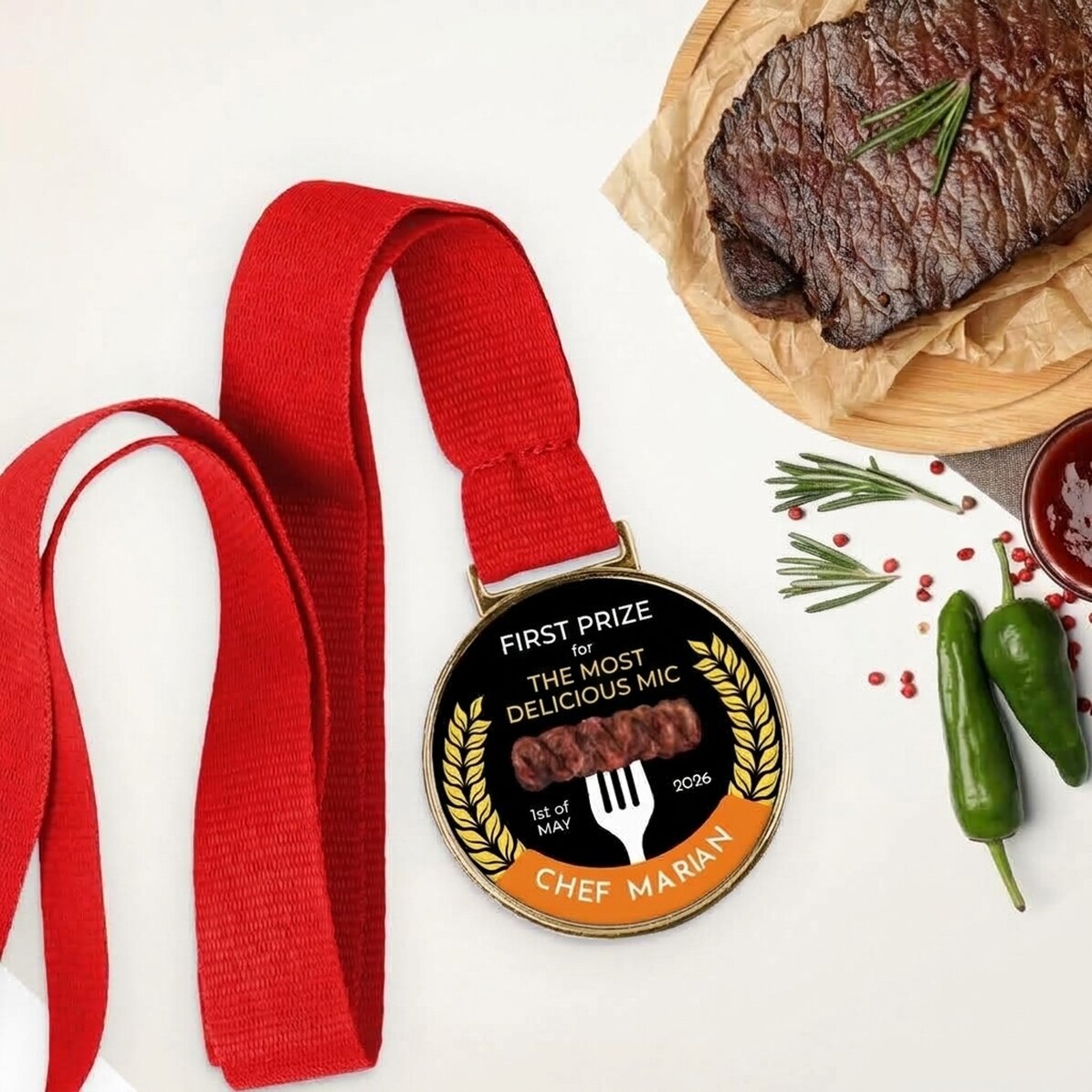 Gepersonaliseerde medaille met boodschap - Kampioen van de Kleintjes