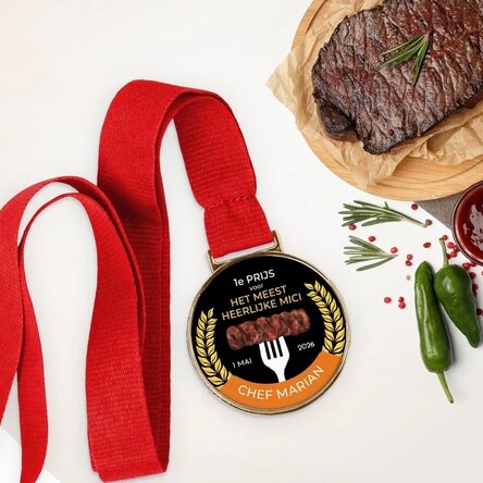 Gepersonaliseerde medaille met boodschap - Kampioen van de Kleintjes