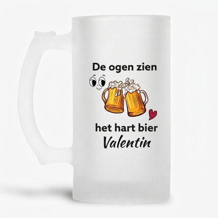 Gepersonaliseerde bierpul met tekst - De ogen zien