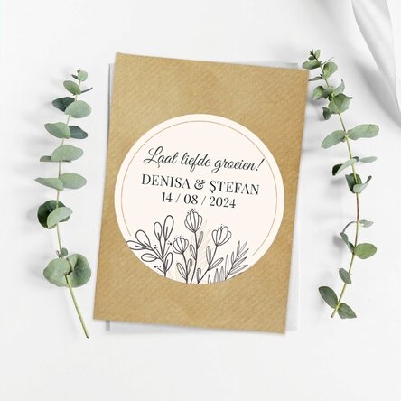 Gepersonaliseerd plantbaar aandenken met boodschap voor de bruiloft - Let love grow