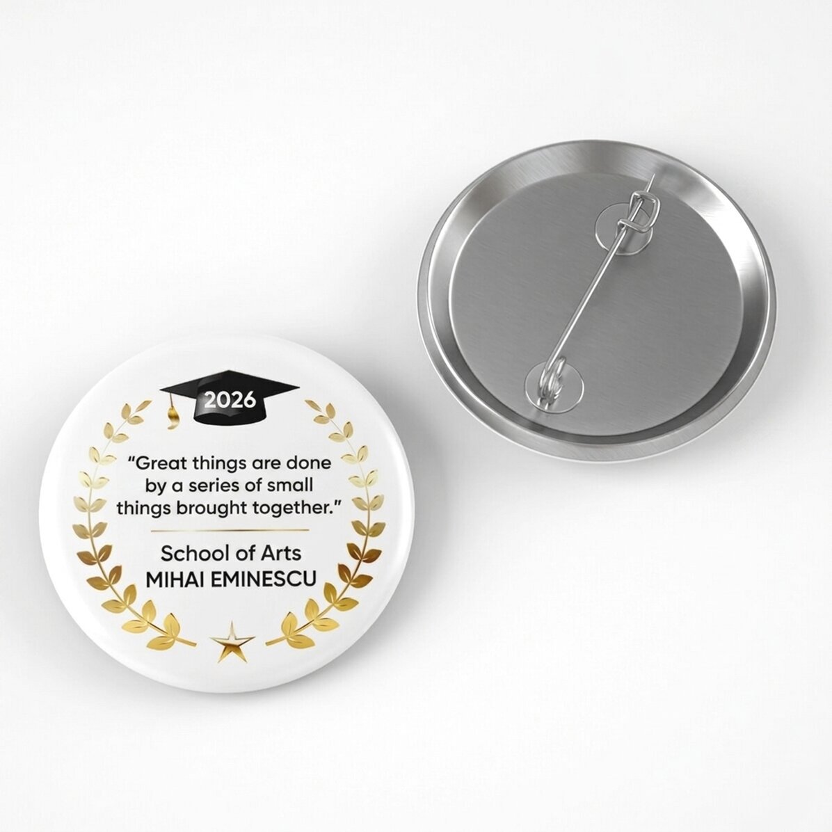 Gepersonaliseerd insigne met boodschap - Afstuderen