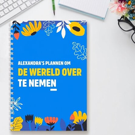 Gepersonaliseerd notitieboekje met tekst - Take over the world