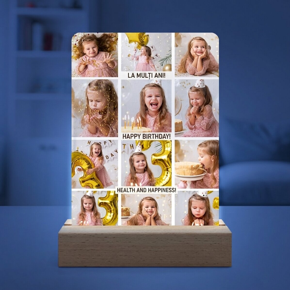 Gepersonaliseerde LED-nachtlampje met 12 foto