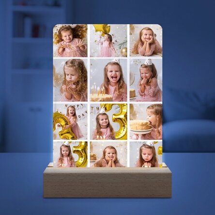 Gepersonaliseerde LED-nachtlampje met 12 foto's