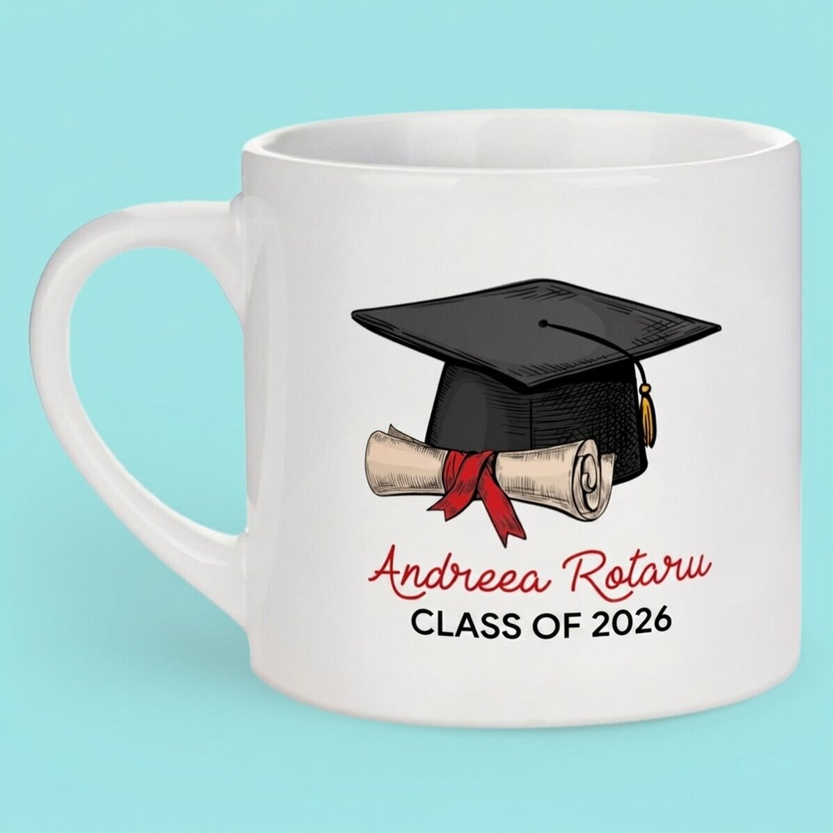 Gepersonaliseerde espressokop met tekst - Afstuderen