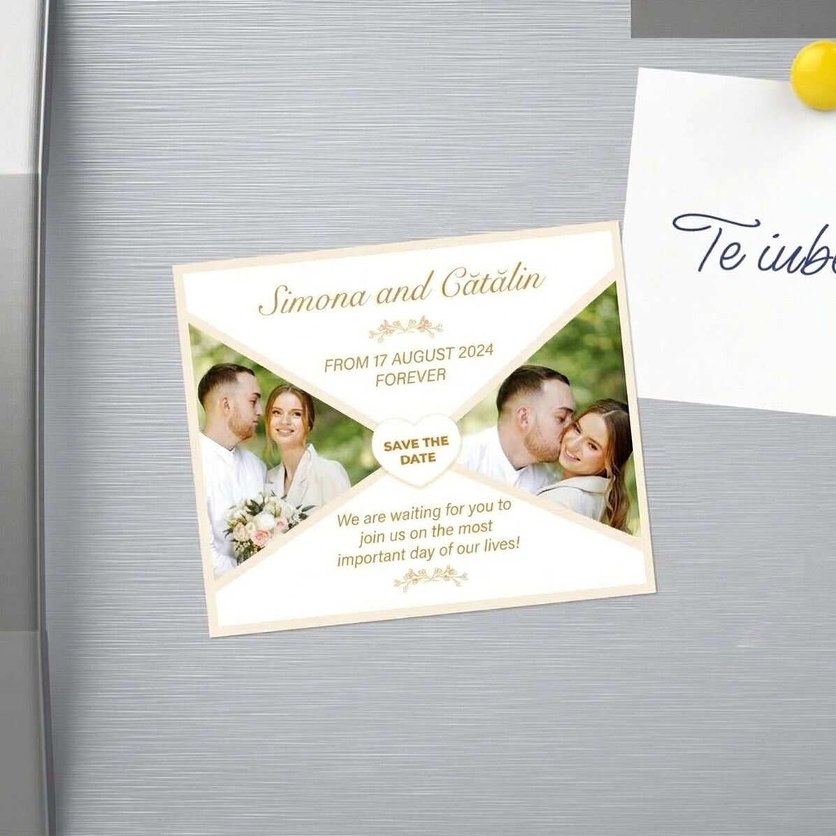 Gepersonaliseerde magneet van 12 x 10 cm met 2 foto