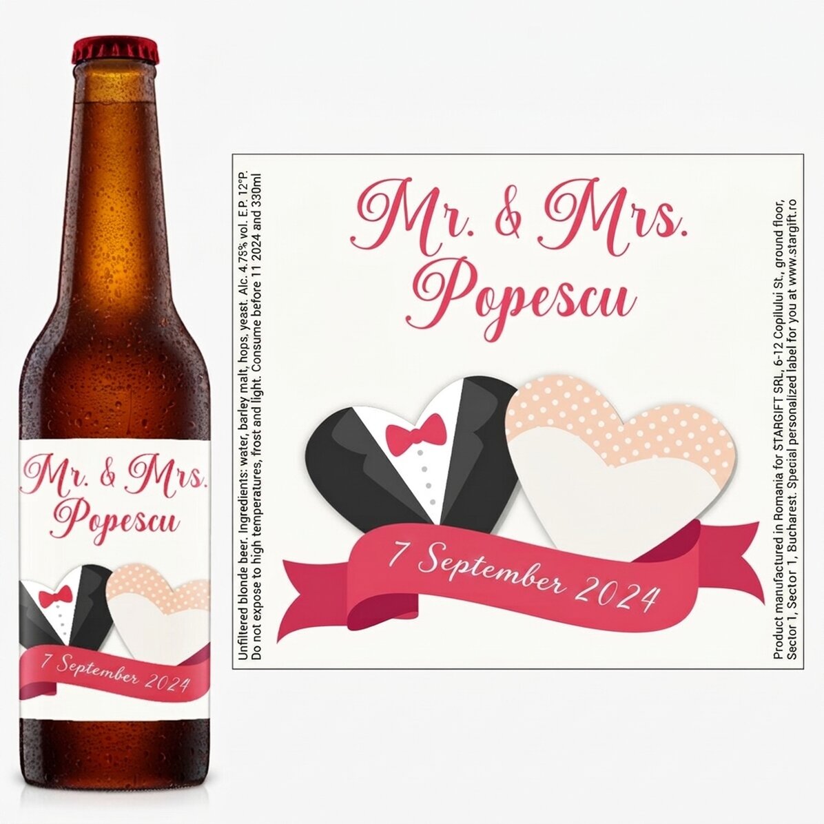 Bier met een persoonlijke boodschap - Bruiloft
