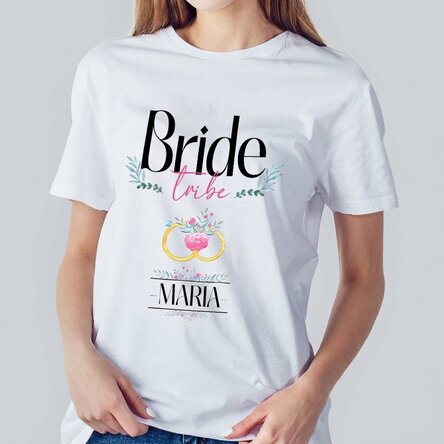 T-shirt met eigen tekst - Bride Tribe